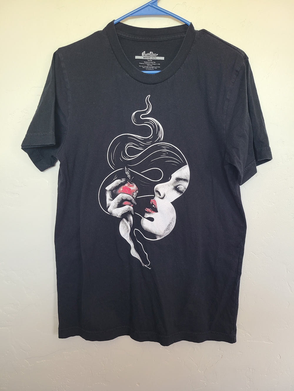 Threadless Black Short‑Sleeve Graphic Tee "The Sin", Size M